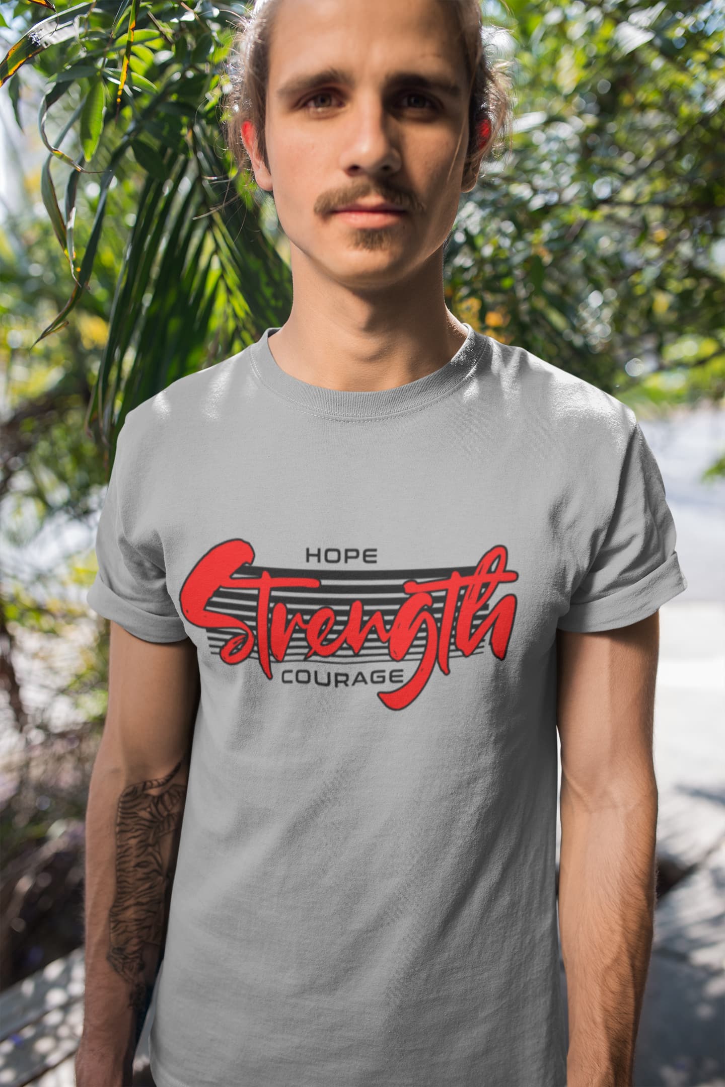 MENS MELANGE GREY ROUNDNECK T-SHIRT