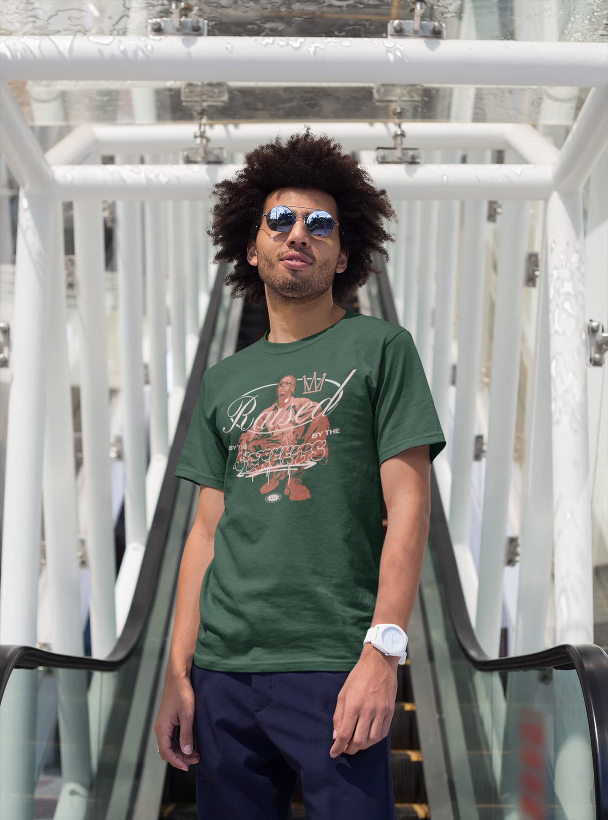 Karavirs® Elevated Olive Green graphic tee for men India