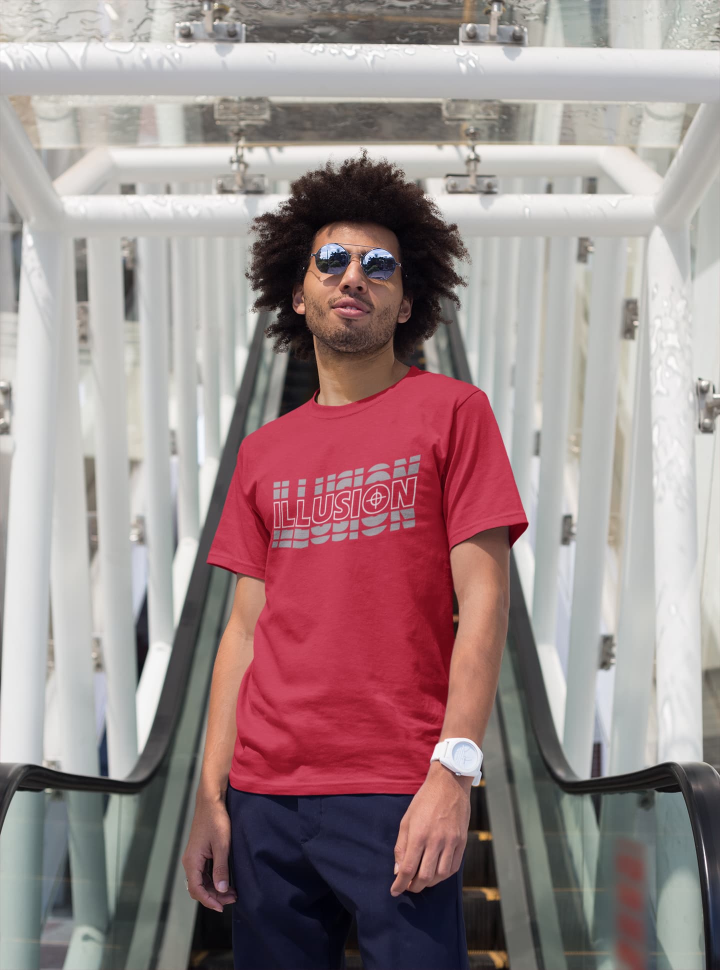 MENS RED ROUNDNECK T-SHIRT