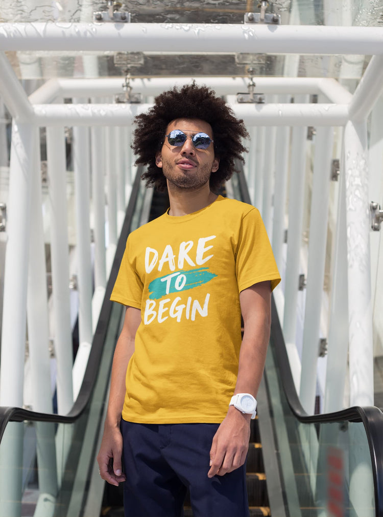 MENS GOLDEN YELLOW ROUNDNECK T-SHIRT