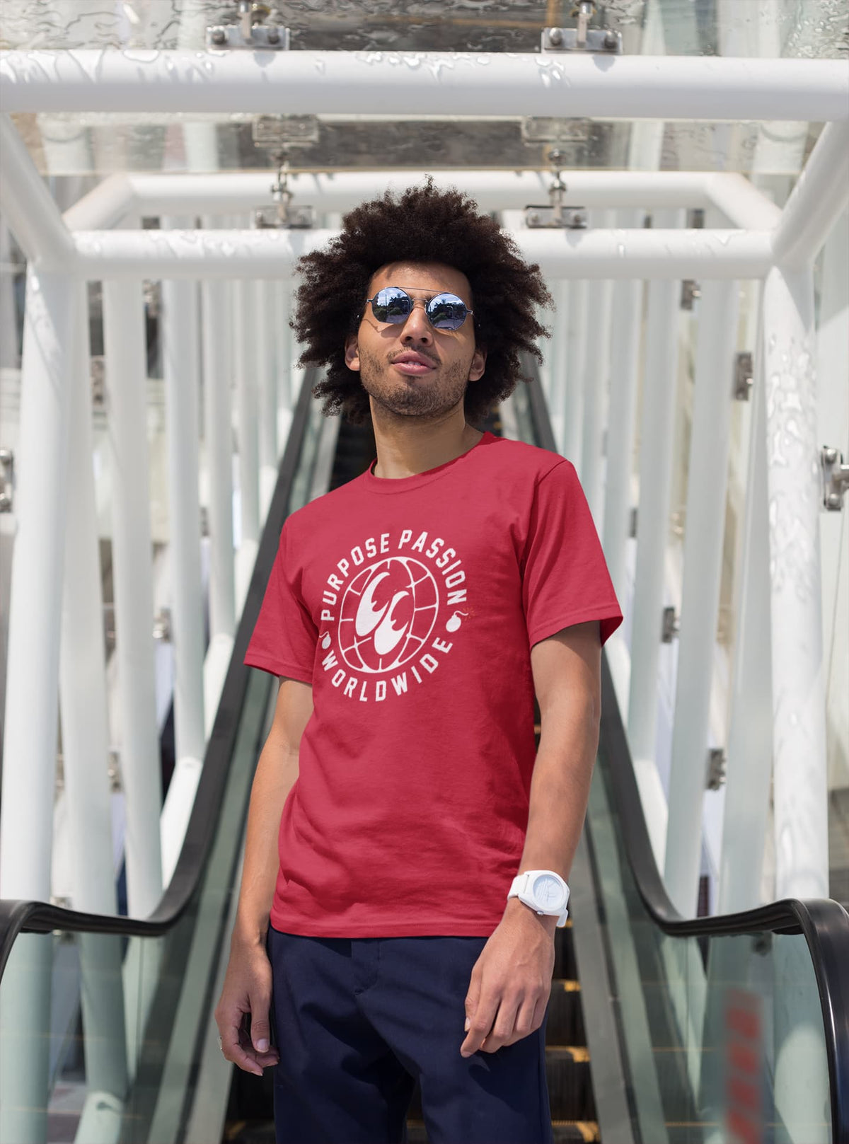 Karavirs® Intention Red graphic tee for men India