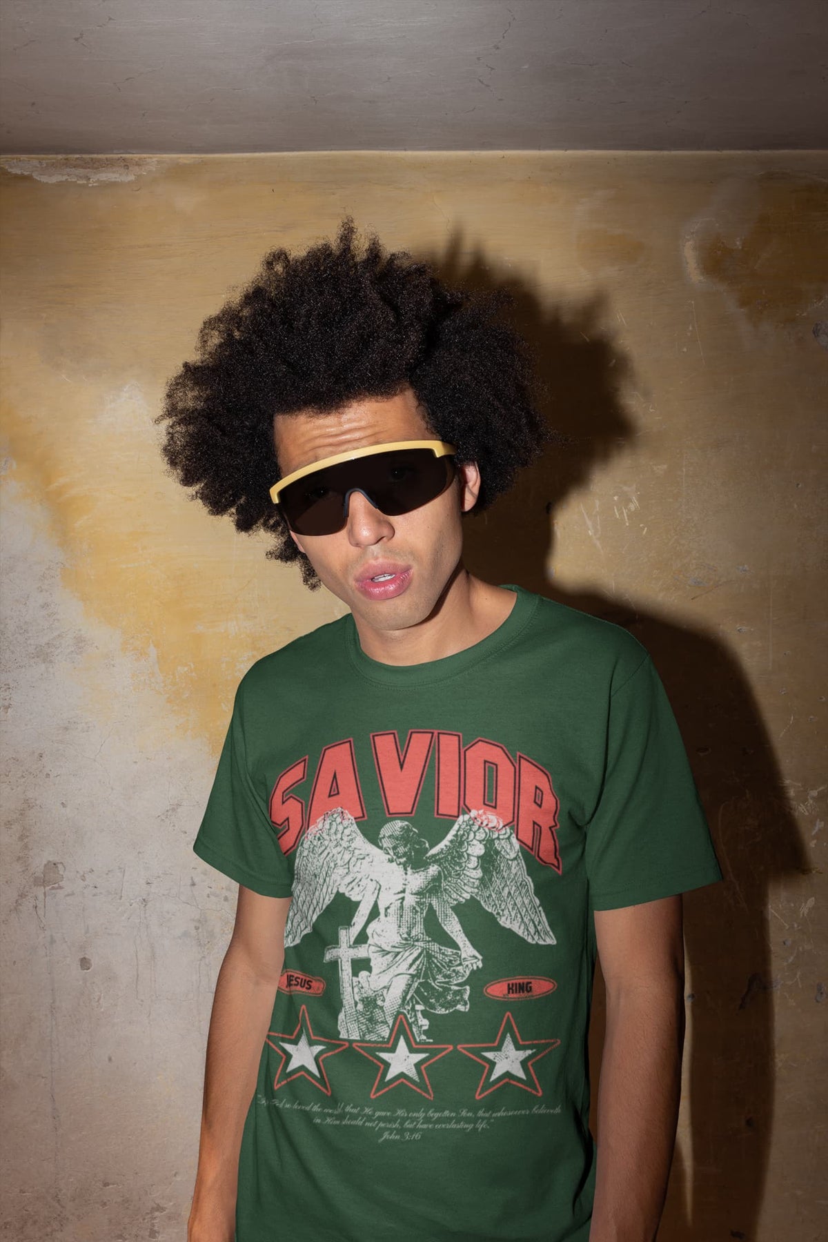 Men's Olive Green Round Neck T-shirts