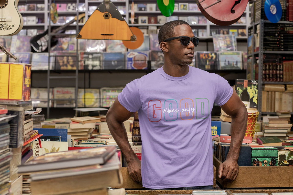 Karavirs® Vibes Iris Lavender graphic tee for men India
