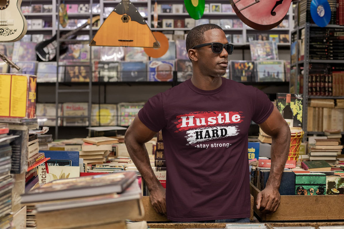 Men's Burgundy Round Neck T-shirts
