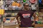 Men's Burgundy Round Neck T-shirts