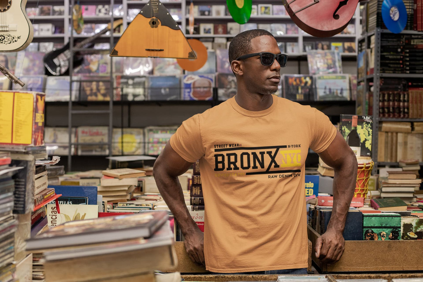 Men's Mustard Yellow Round Neck T-shirts