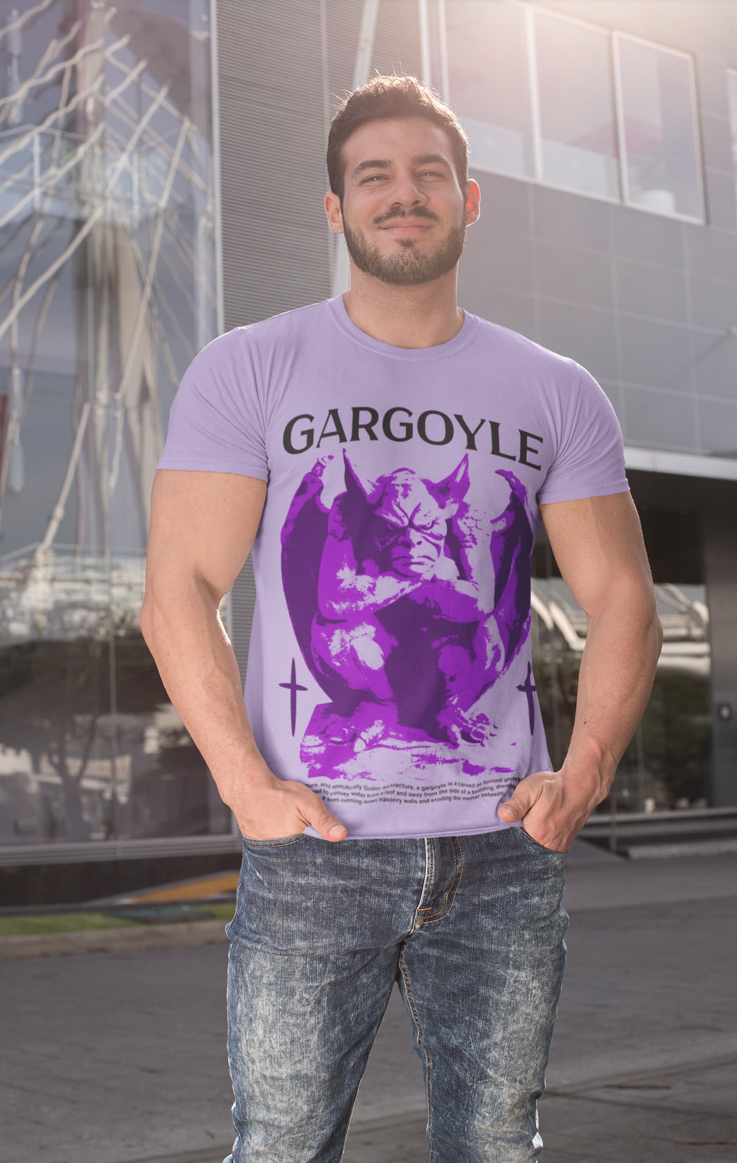 Men's Iris Lavender Round Neck T-shirts