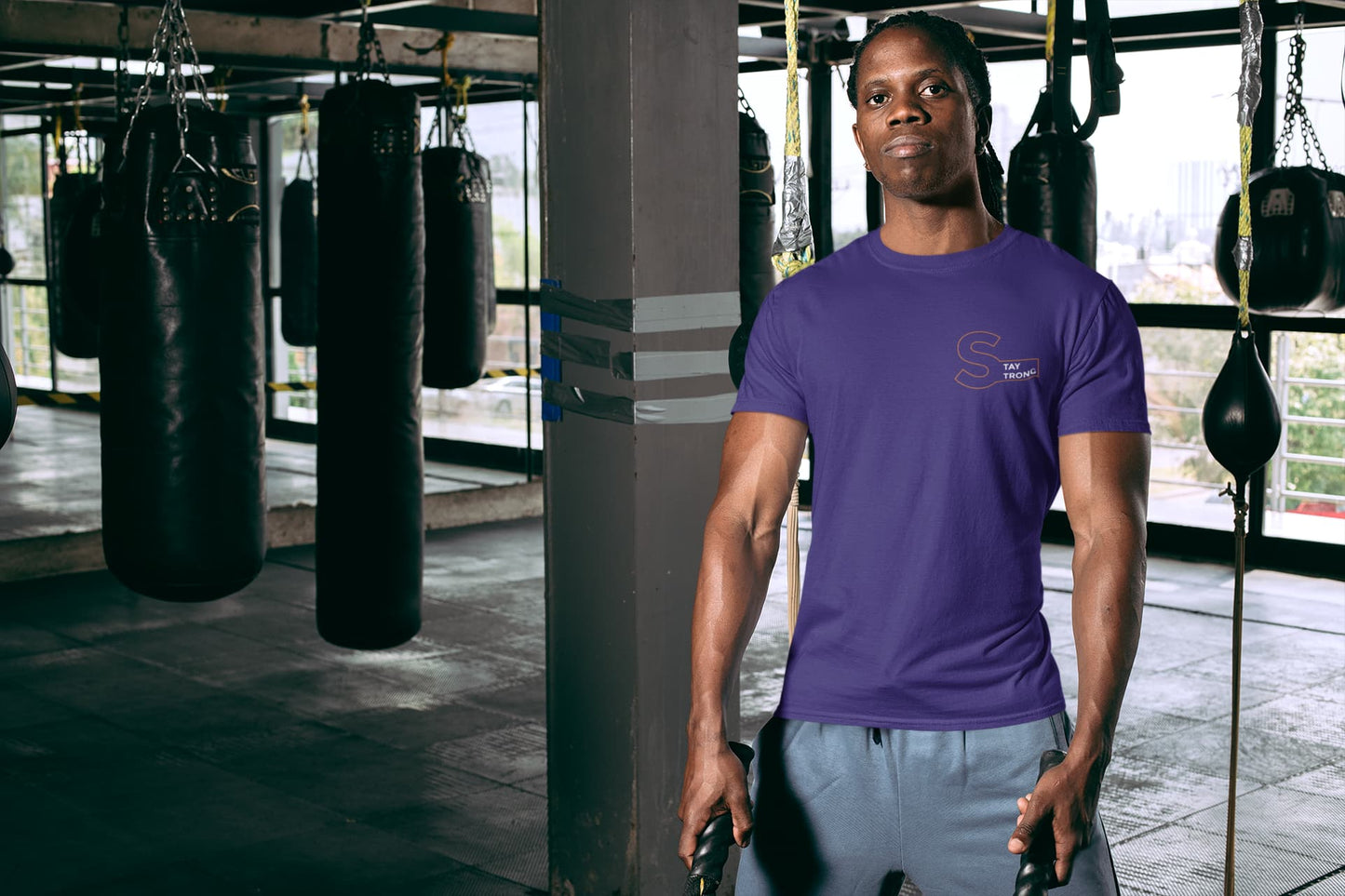 MENS PURPLE ROUNDNECK T-SHIRT