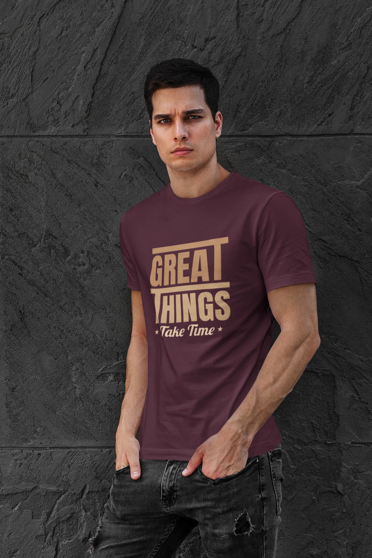 MENS BURGUNDY ROUNDNECK T-SHIRT