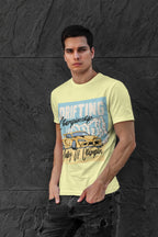 Men's Butter Yellow Round Neck T-shirts