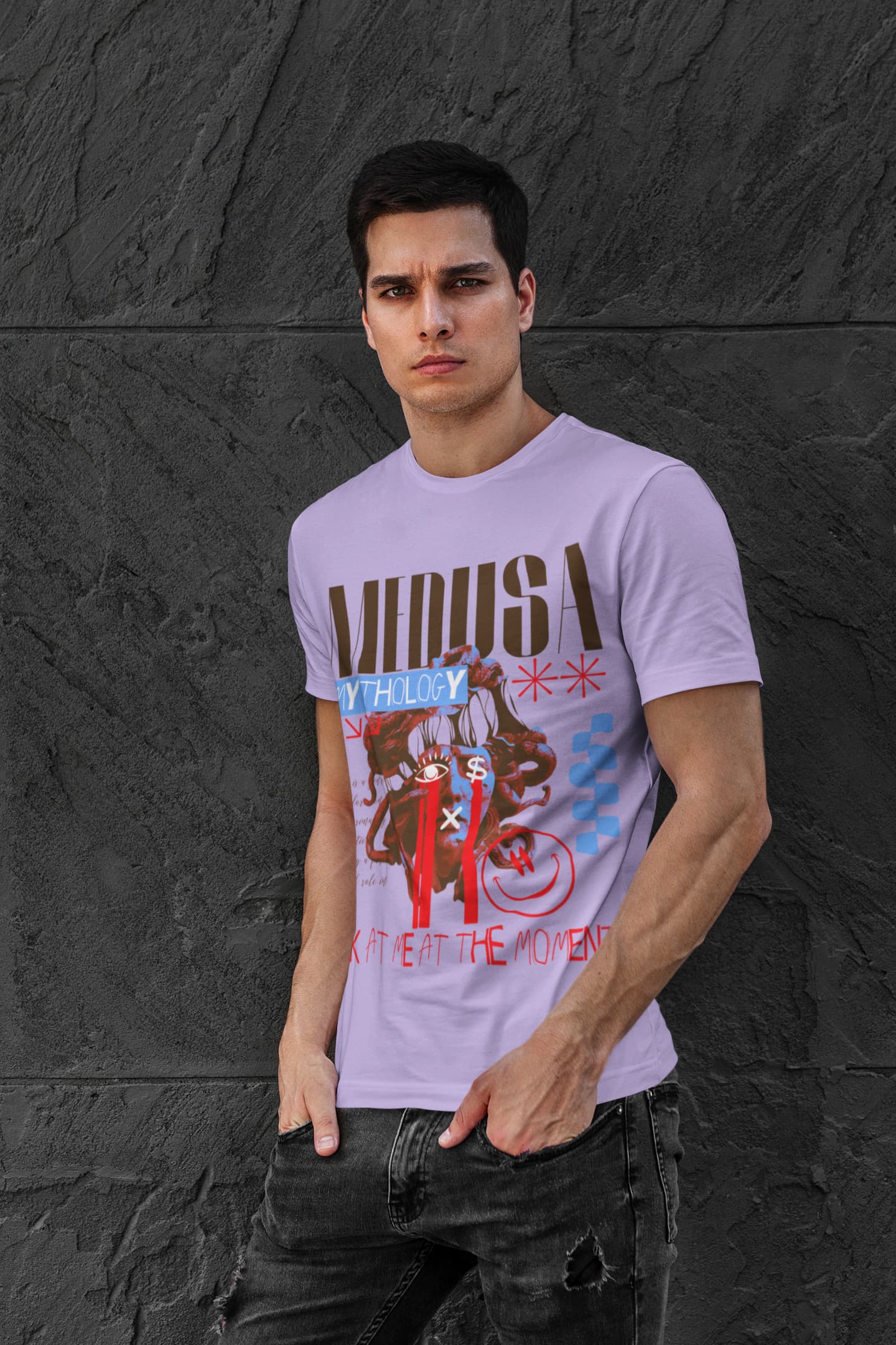 Men's Iris Lavender Round Neck T-shirts