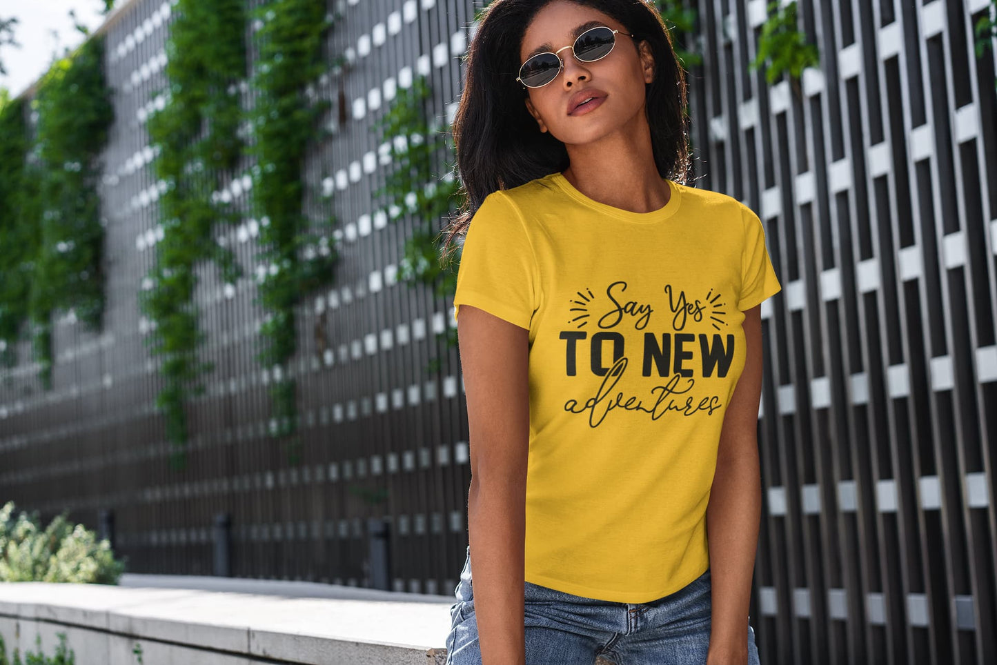 WOMENS GOLDEN YELLOW ROUNDNECK T-SHIRT