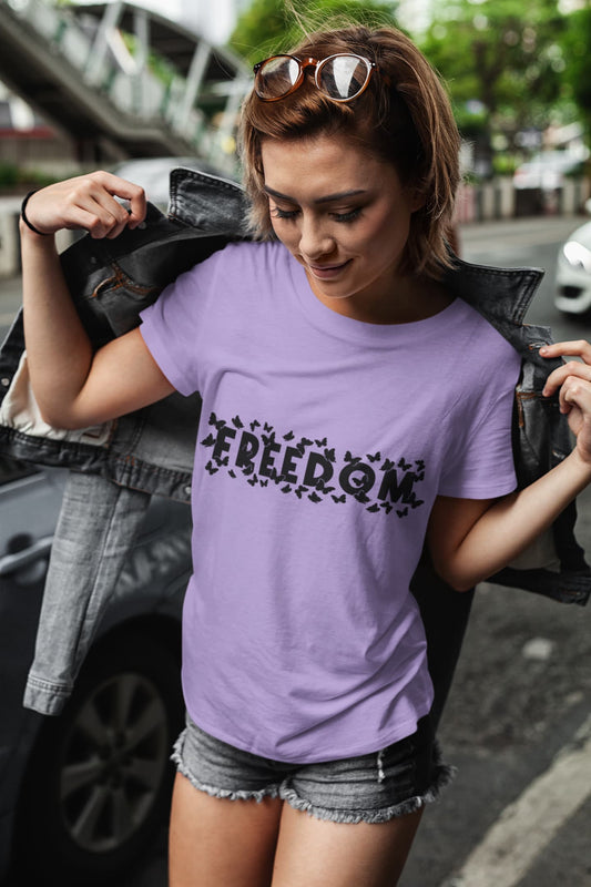 Women's Iris Lavender Round Neck T-shirt