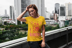 Women's Golden Yellow Round Neck T-shirts