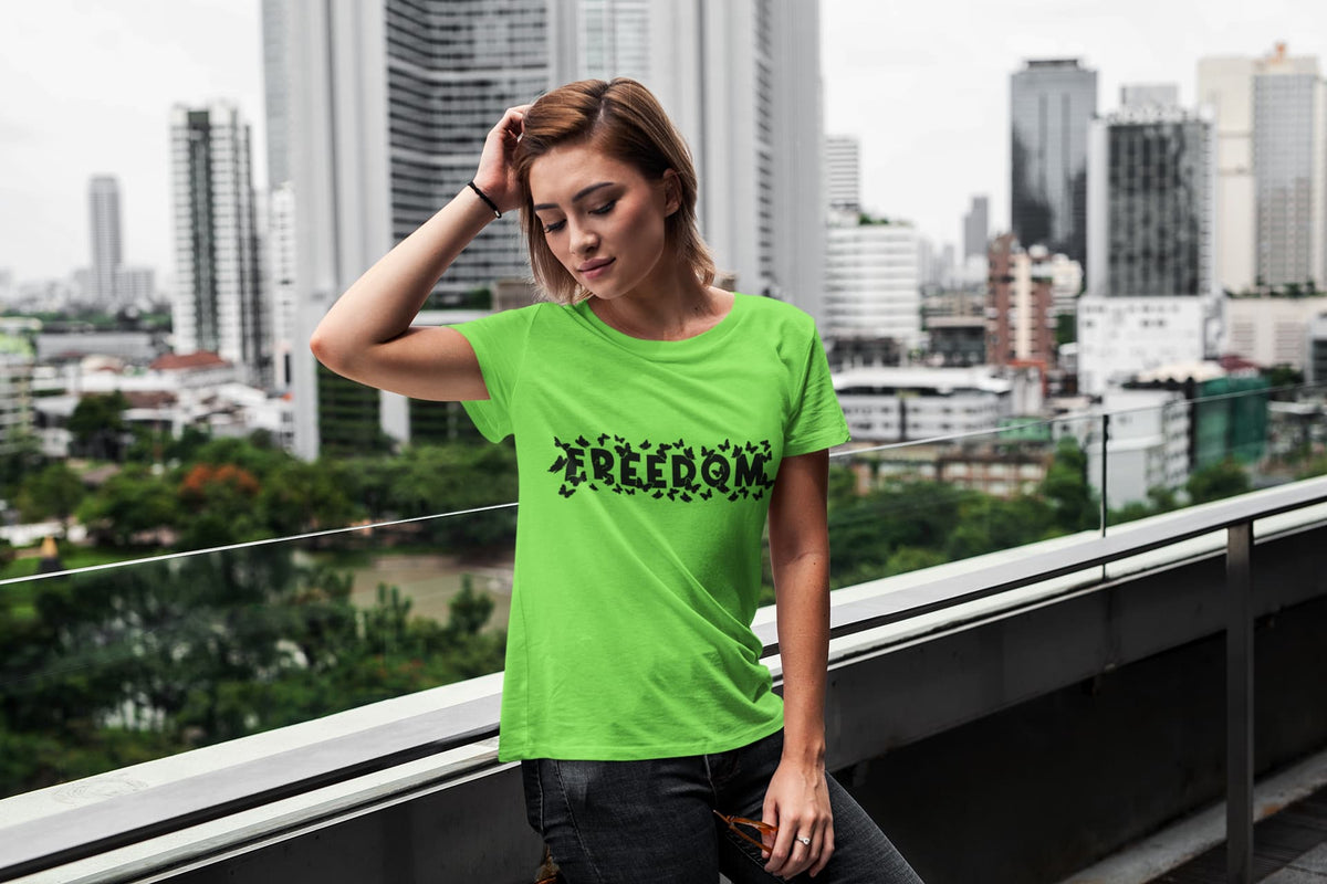 Women's Liril Green Round Neck T-shirt