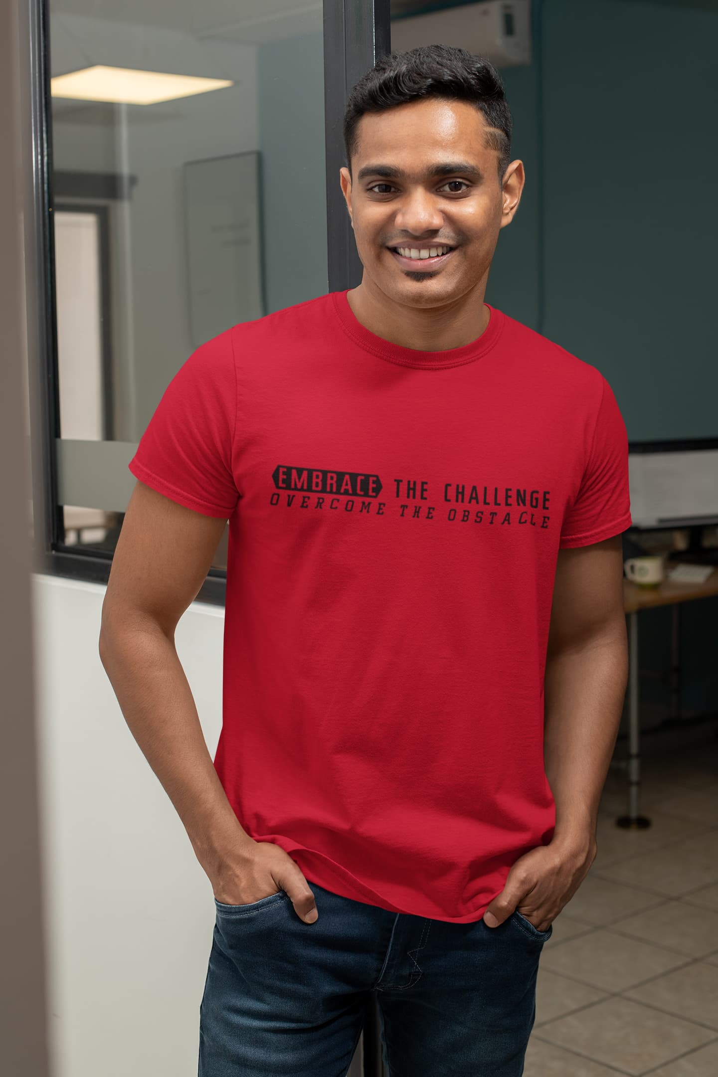 MENS RED ROUNDNECK T-SHIRT