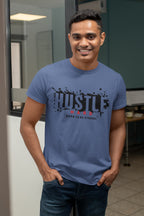 Men's Smoke Blue Round Neck T-shirt