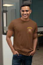 Men's Chocolate Brown Round Neck T-shirt