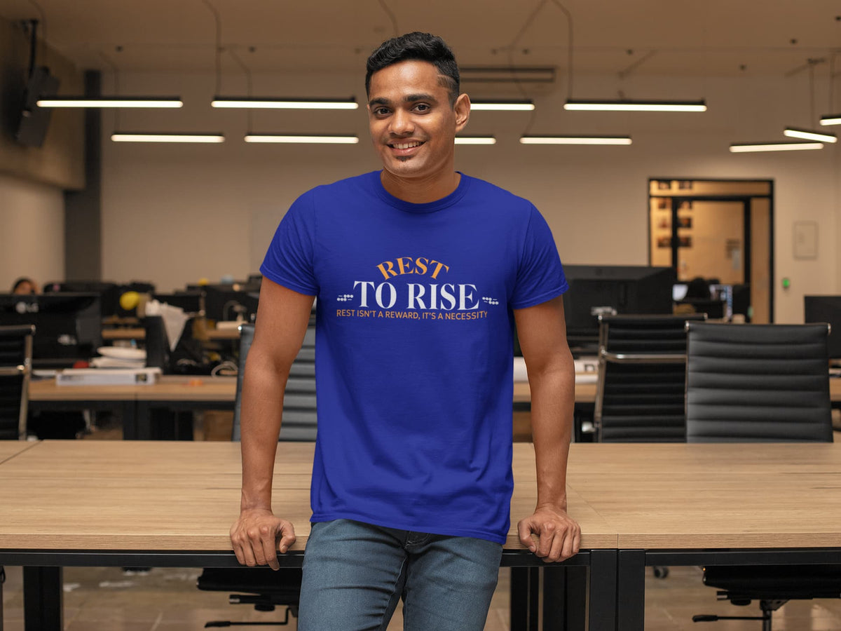 Karavirs® Rest Royal Blue graphic tee for men India