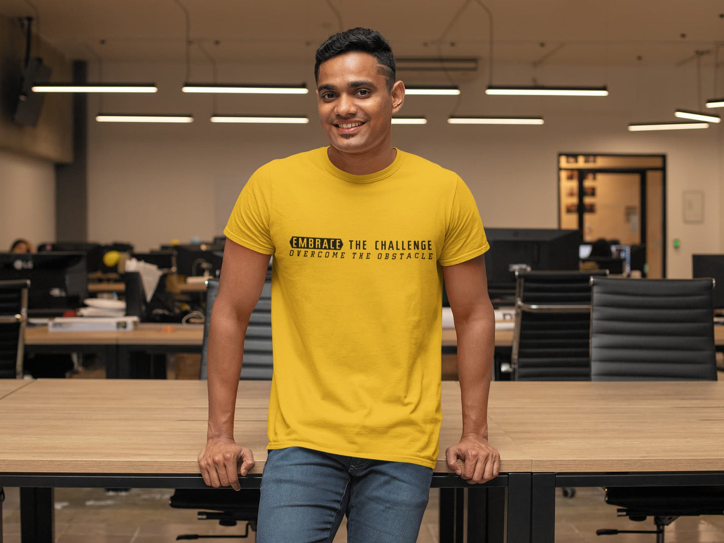 MENS GOLDEN YELLOW ROUNDNECK T-SHIRT