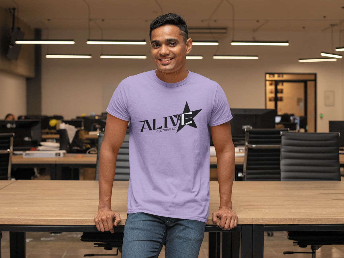Karavirs® Alert Iris Lavender graphic tee for men India