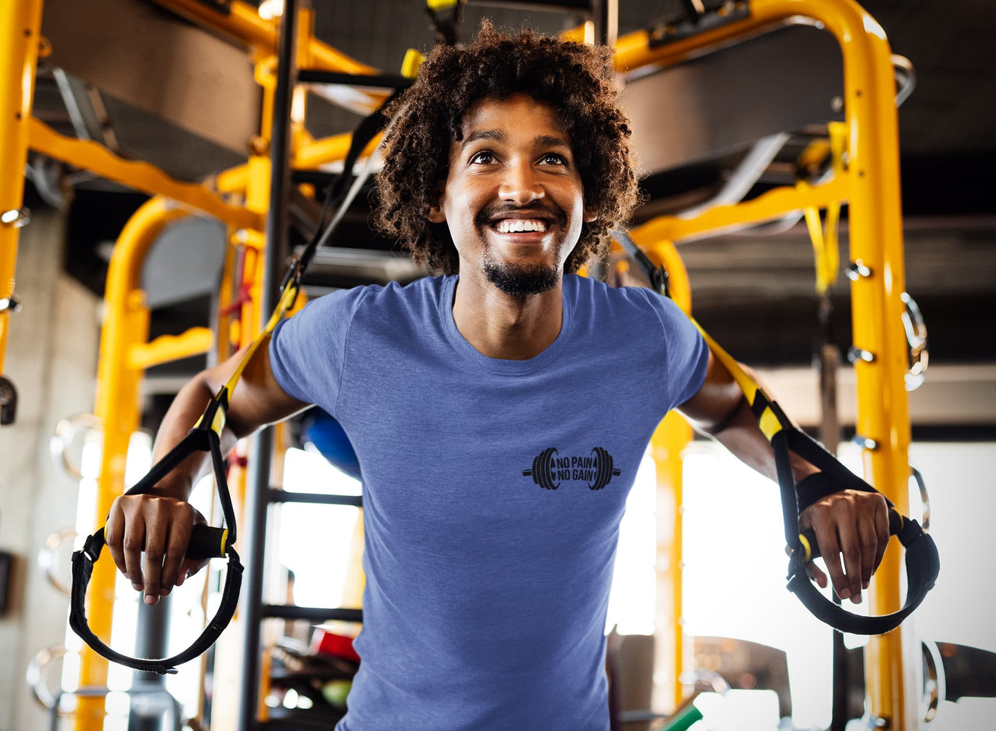 Men's Smoke Blue Round Neck T-shirts