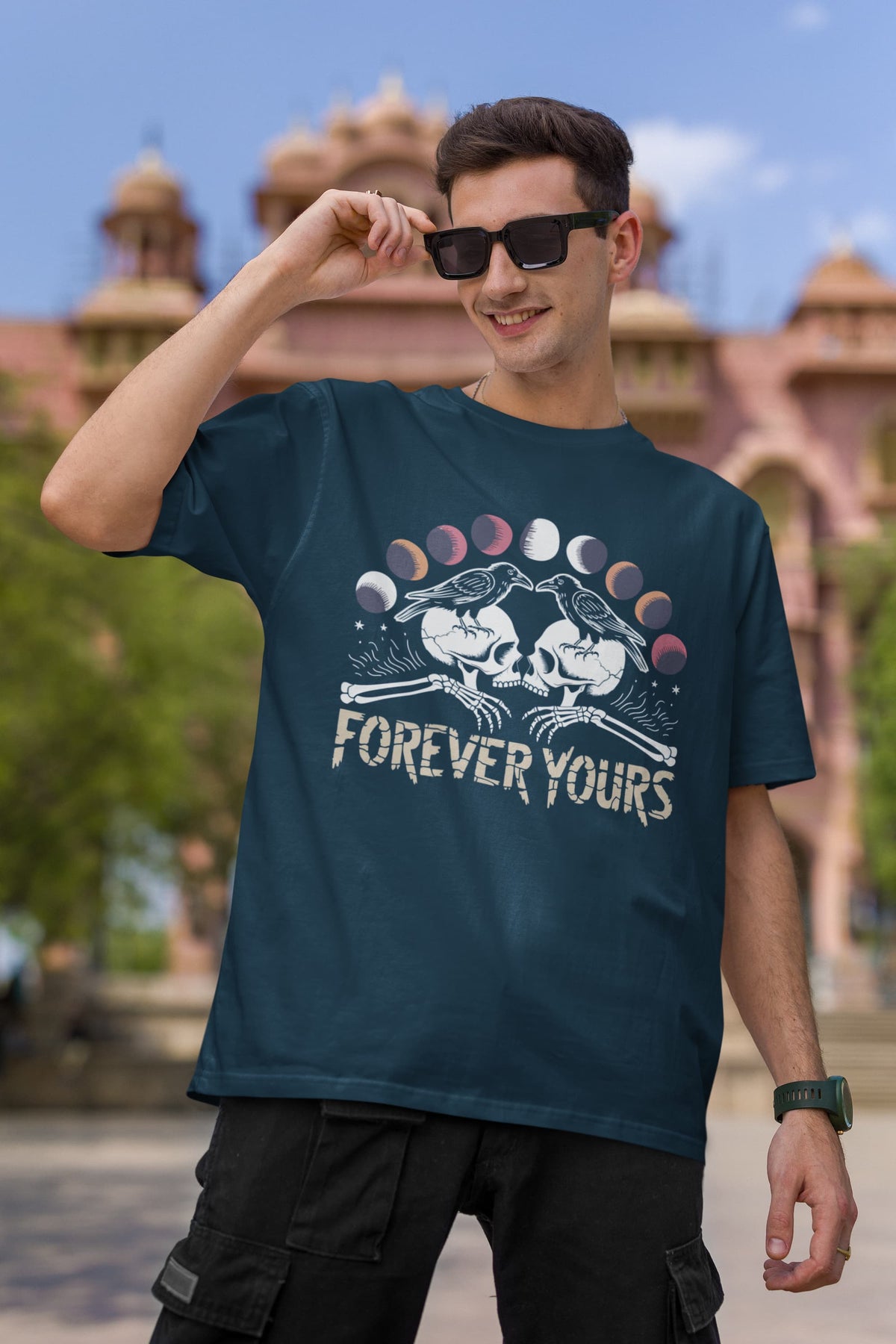 Men’s Navy Blue Oversized Round Neck T-shirts