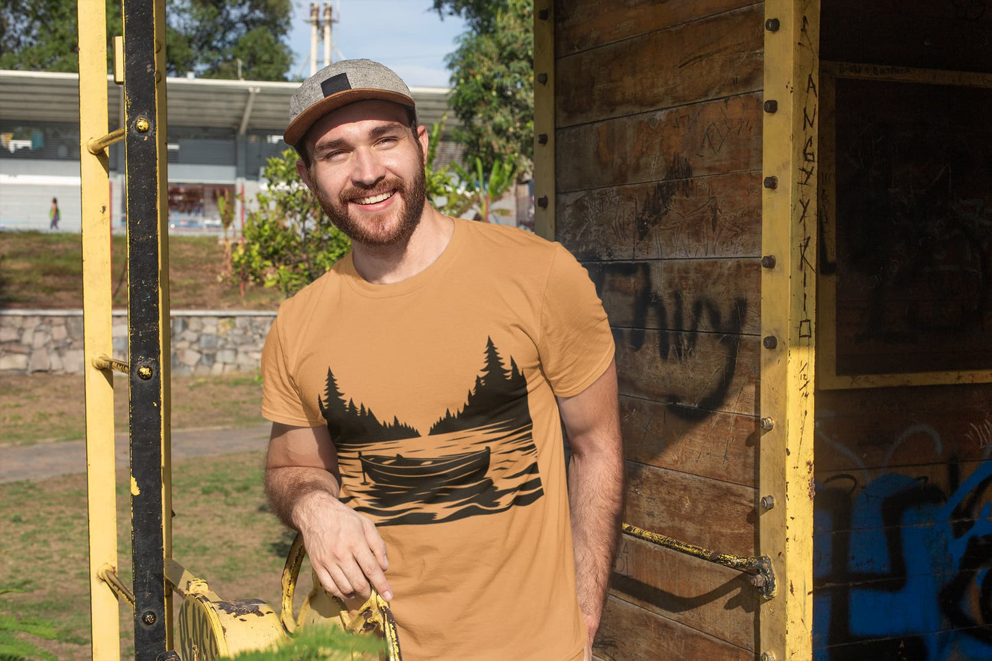 Men's Mustard Yellow Round Neck T-shirts