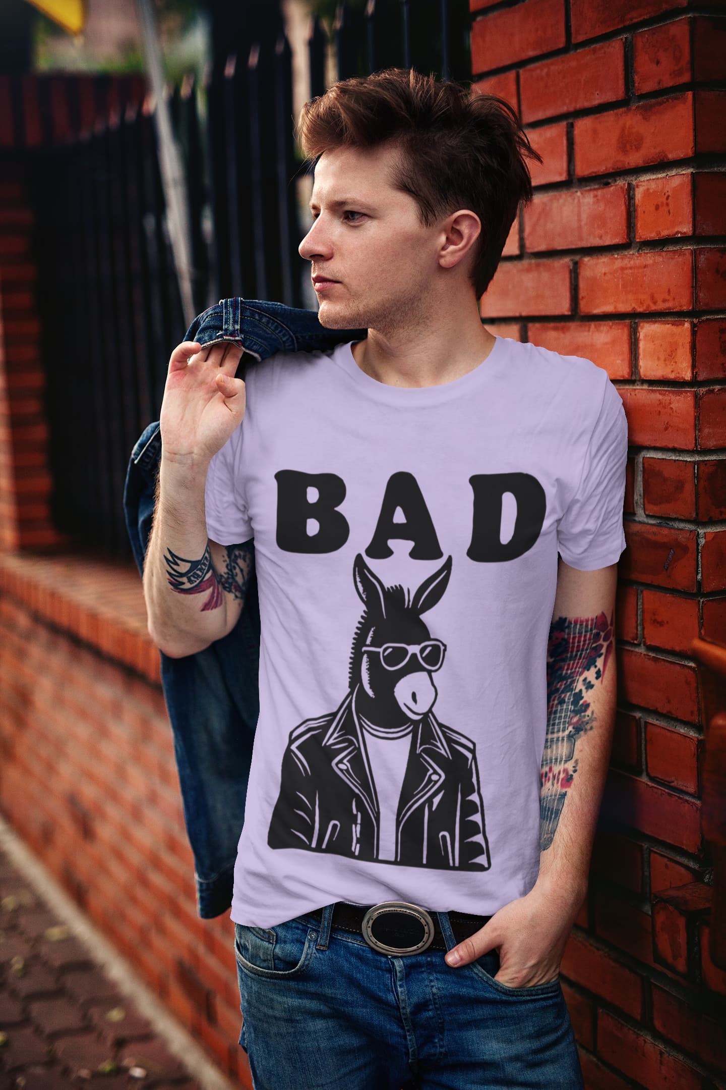 Men's Iris Lavender Round Neck T-shirts