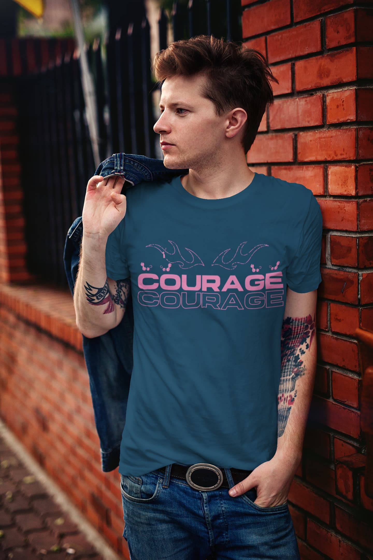 Men's Navy Blue Round Neck T-shirts