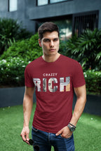 Men's Maroon Round Neck T-shirts