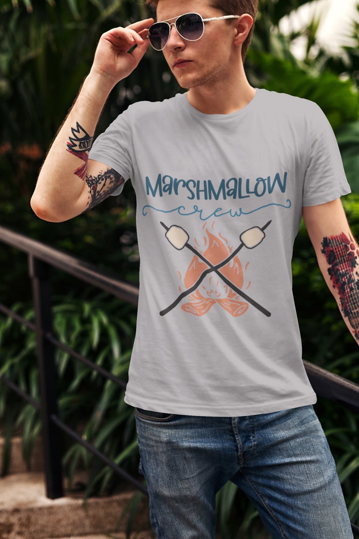 Men's Silver Frost Round Neck T-shirts