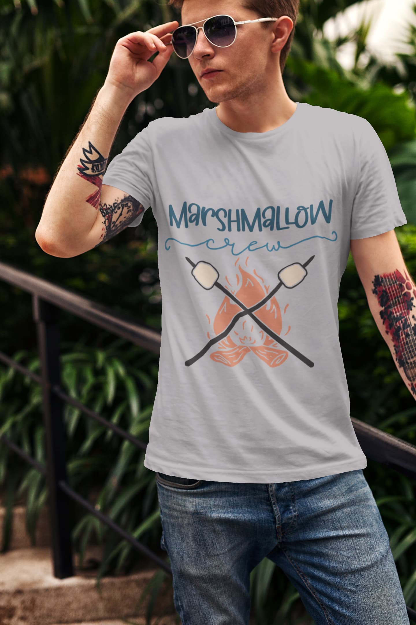 Men's Silver Frost Round Neck T-shirts