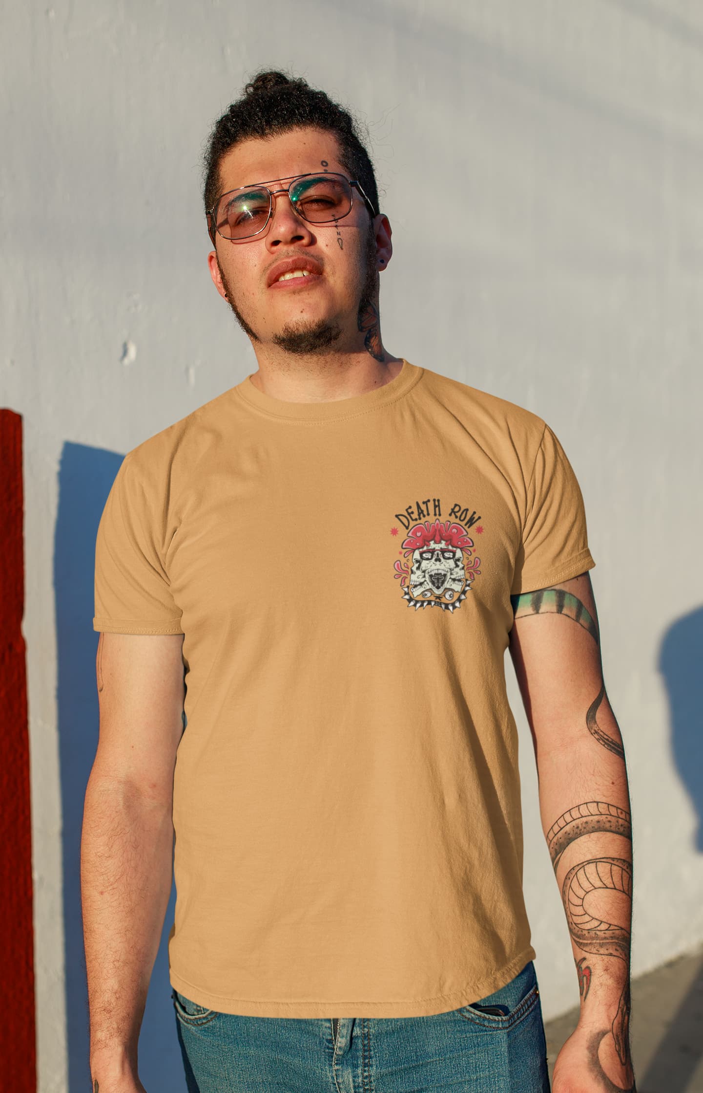 Men's Mustard Yellow Round Neck T-shirts