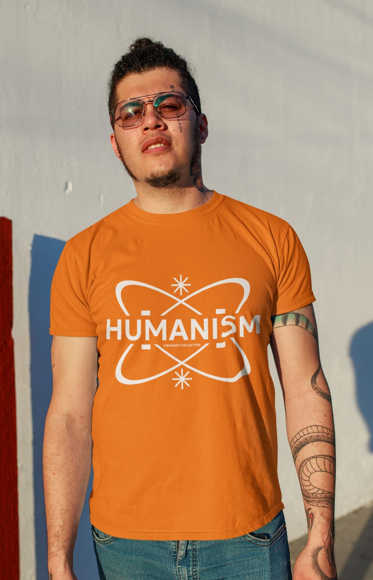 Karavirs® Collective Orange graphic tee for men India