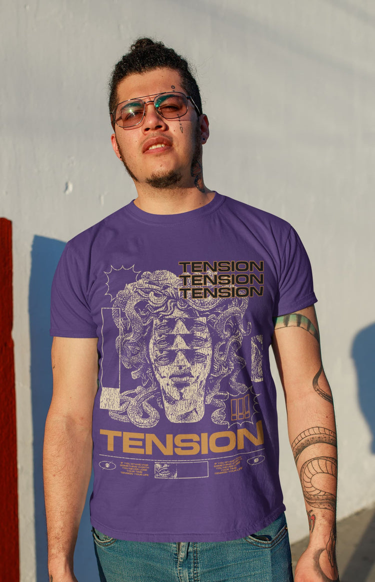 Men’s  Purple Round Neck T-shirts