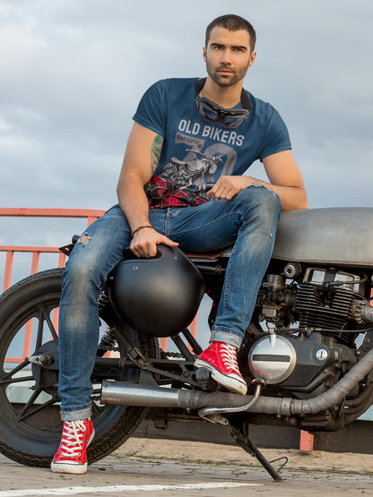 Men's Navy Blue Round Neck T-shirts