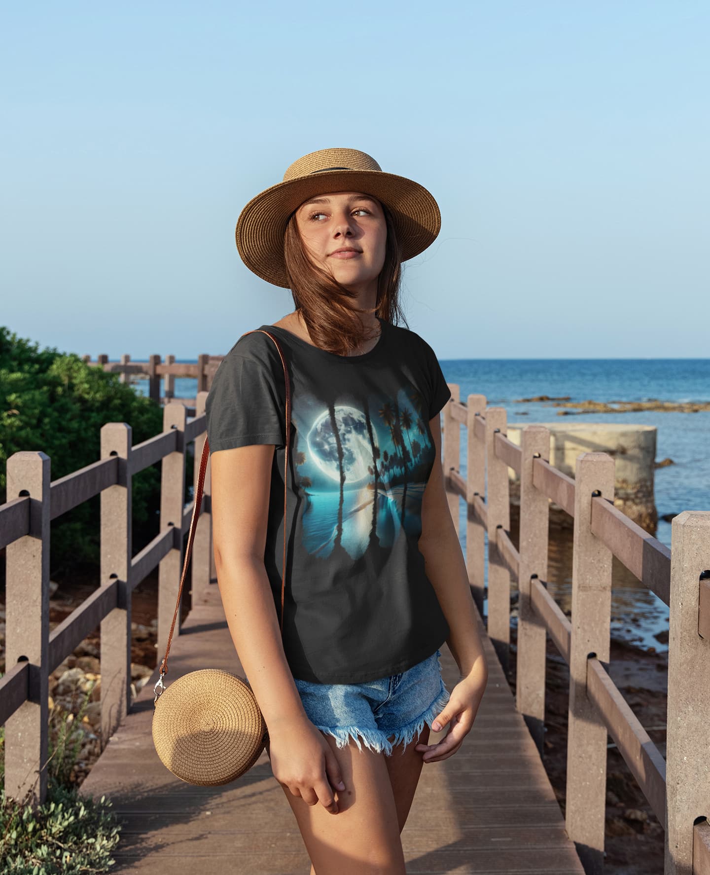 Women's Black Round Neck T-shirts