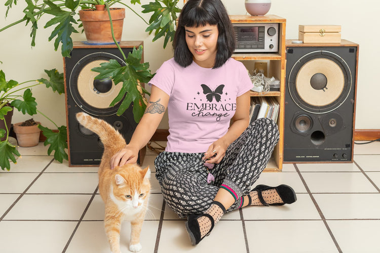 WOMENS LIGHT PINK ROUNDNECK T-SHIRT