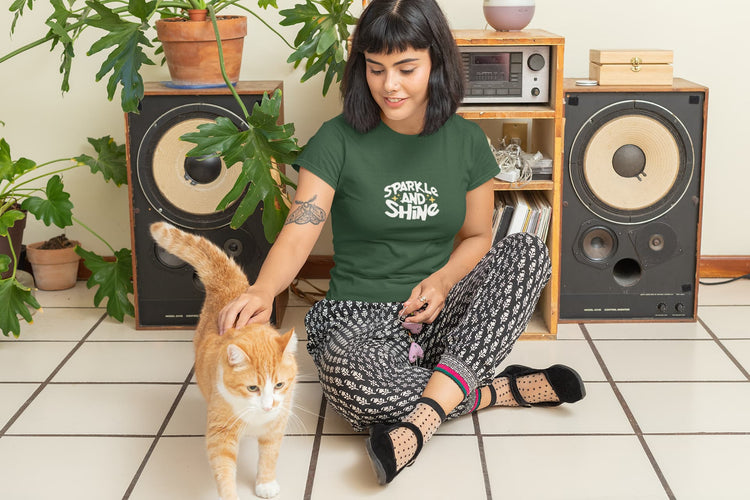 WOMENS OLIVE GREEN ROUNDNECK T-SHIRT
