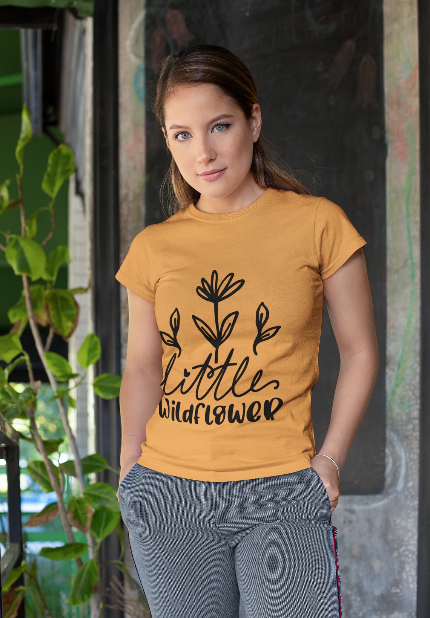Women's Mustard Yellow Round Neck T-shirts