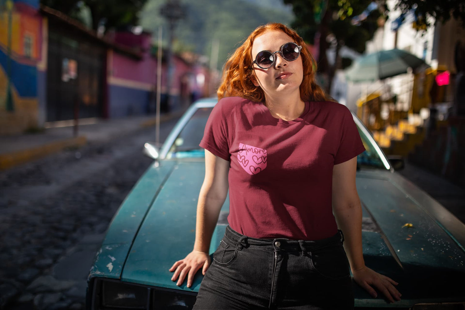 WOMENS MAROON ROUNDNECK T-SHIRT