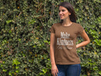 WOMENS COFFE BROWN ROUNDNECK T-SHIRT