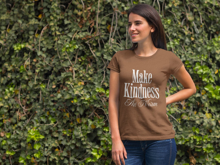 WOMENS COFFE BROWN ROUNDNECK T-SHIRT