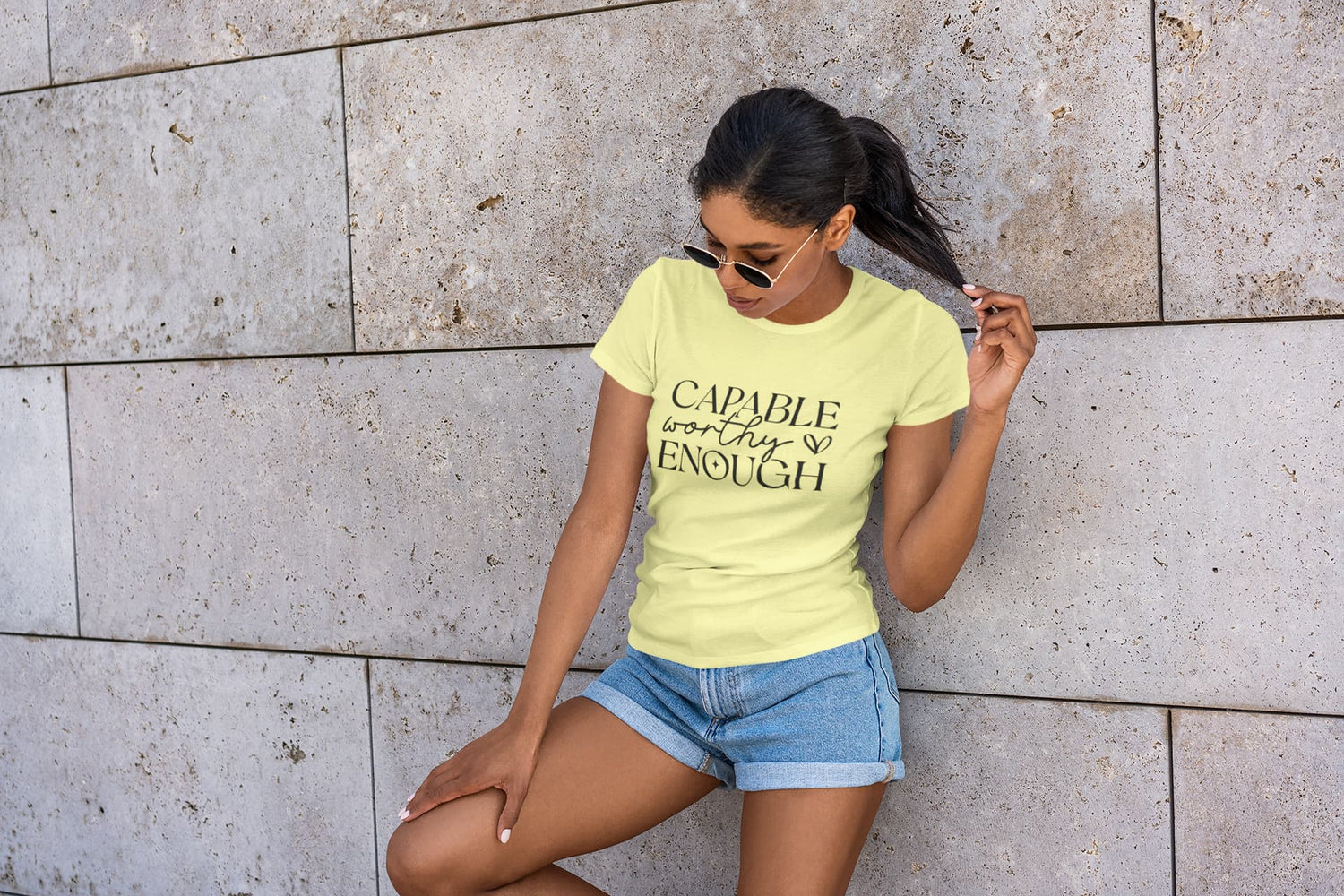 WOMENS BUTTER YELLOW ROUNDNECK T-SHIRT