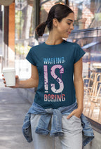 Women's Navy Blue Round Neck T-shirts
