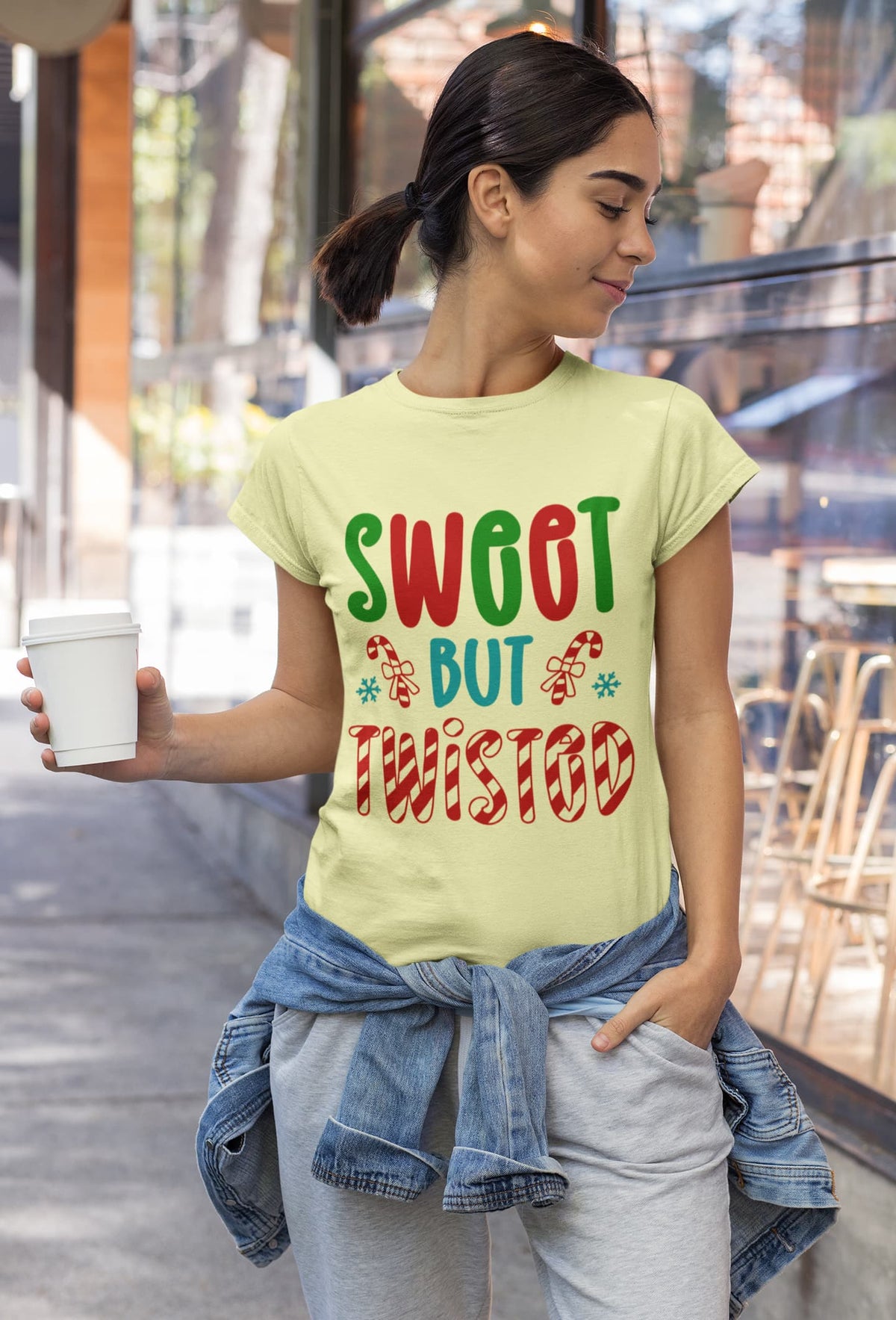 Women's Butter Yellow Round Neck T-shirts
