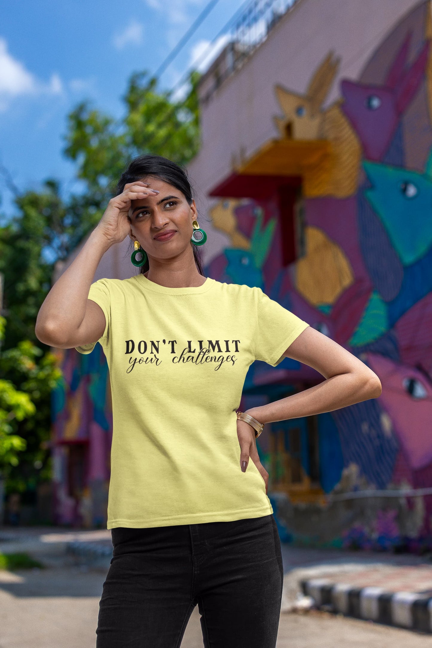 WOMENS BUTTER YELLOW ROUNDNECK T-SHIRT