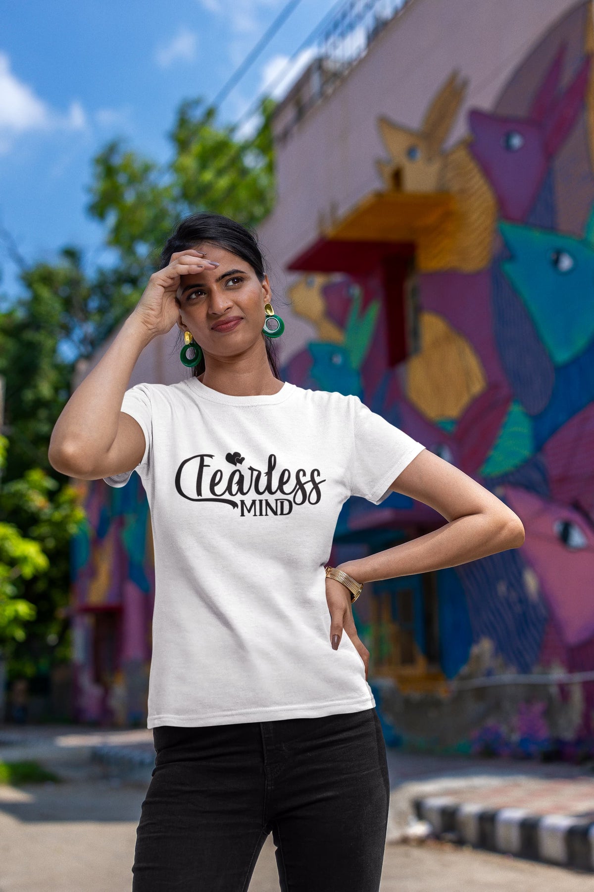 Karavirs® Polar White graphic tee for women India