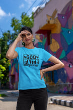 WOMENS SKY BLUE ROUNDNECK T-SHIRT